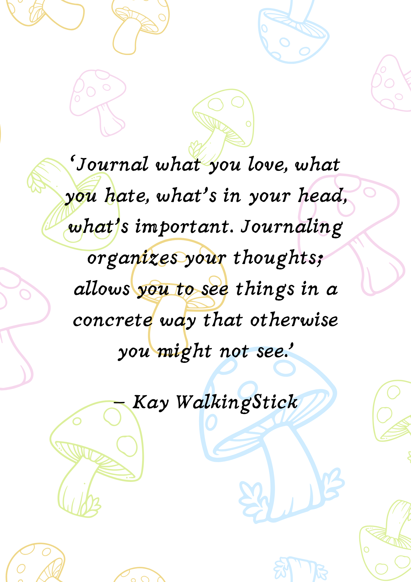 daily planner, quote-mushrooms