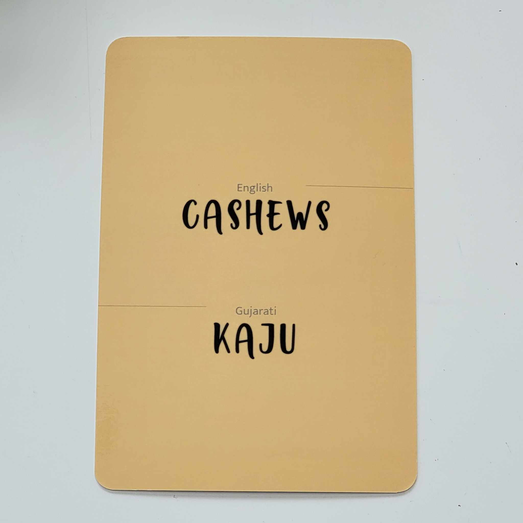 Gujarati-English Flash Cards Bundle : cashew