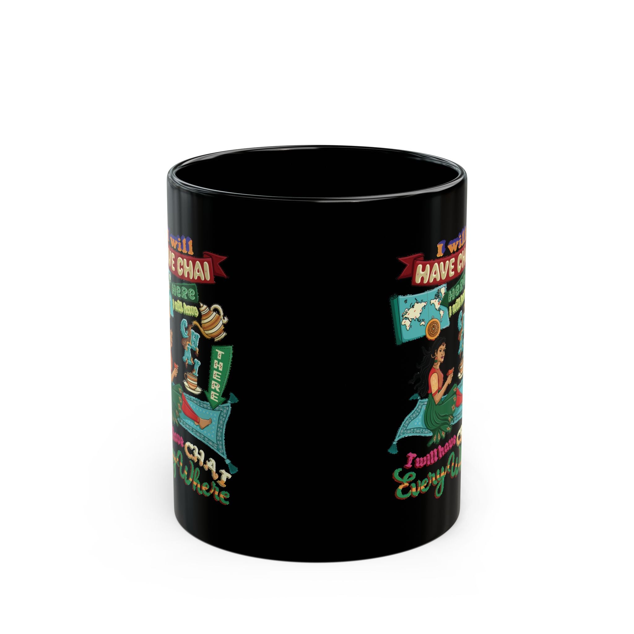 Tea Lover Mug — "I Will Have Chai" Colorful Vintage Teahouse Design (11oz/15oz)