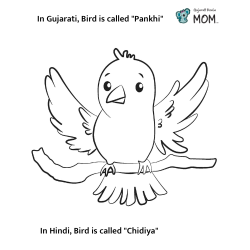 Printable Coloring Sheet of a Bird - GKM