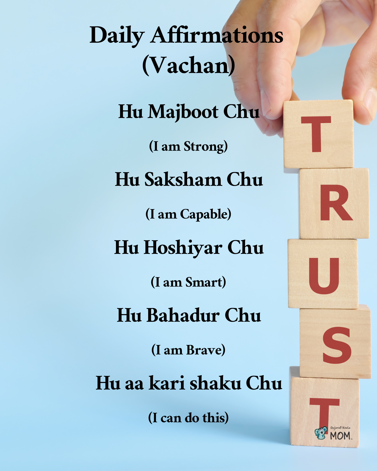 Affirmations Poster Gujarati : Trust