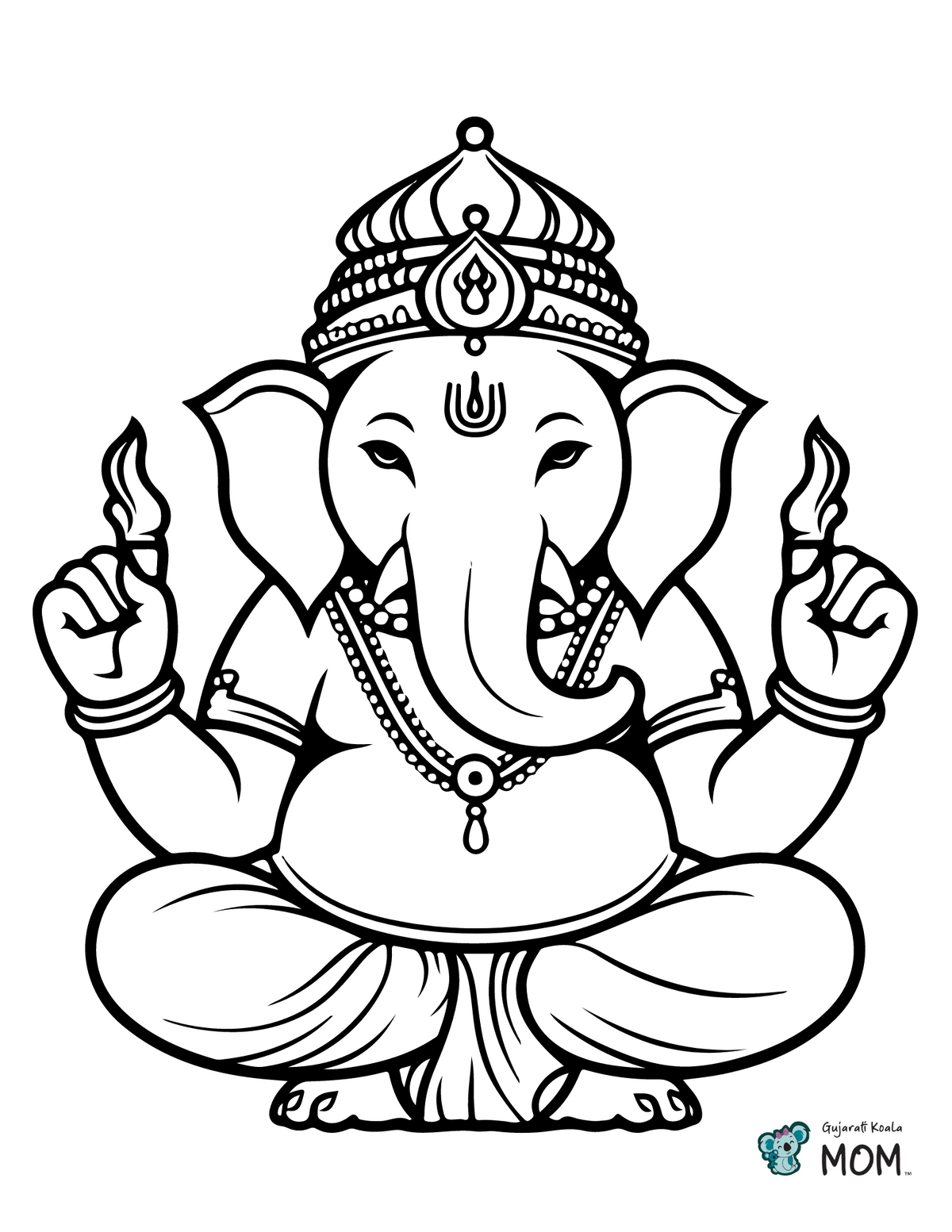 Printable Coloring Page - Ganesh