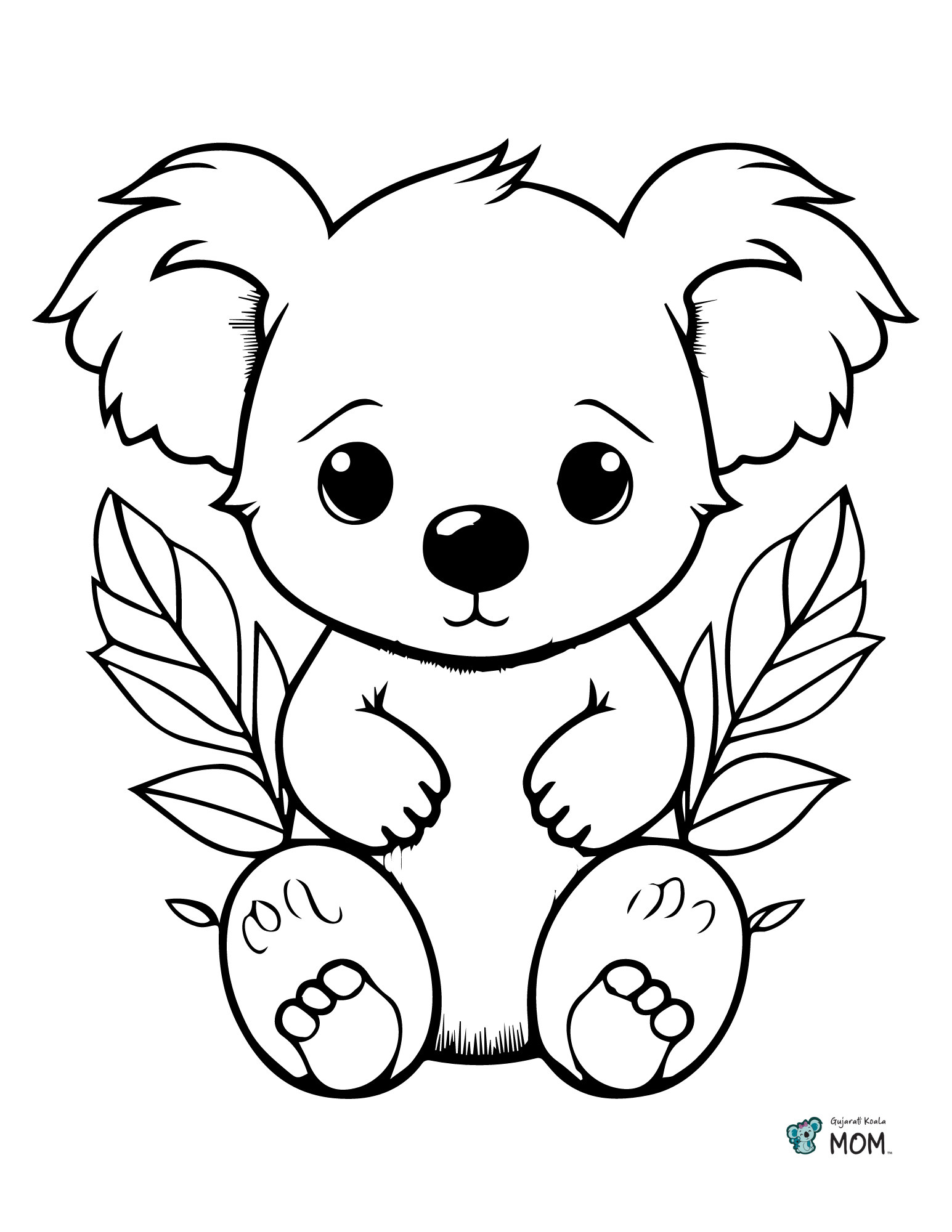 free printable coloring page - Baby Koala Bear