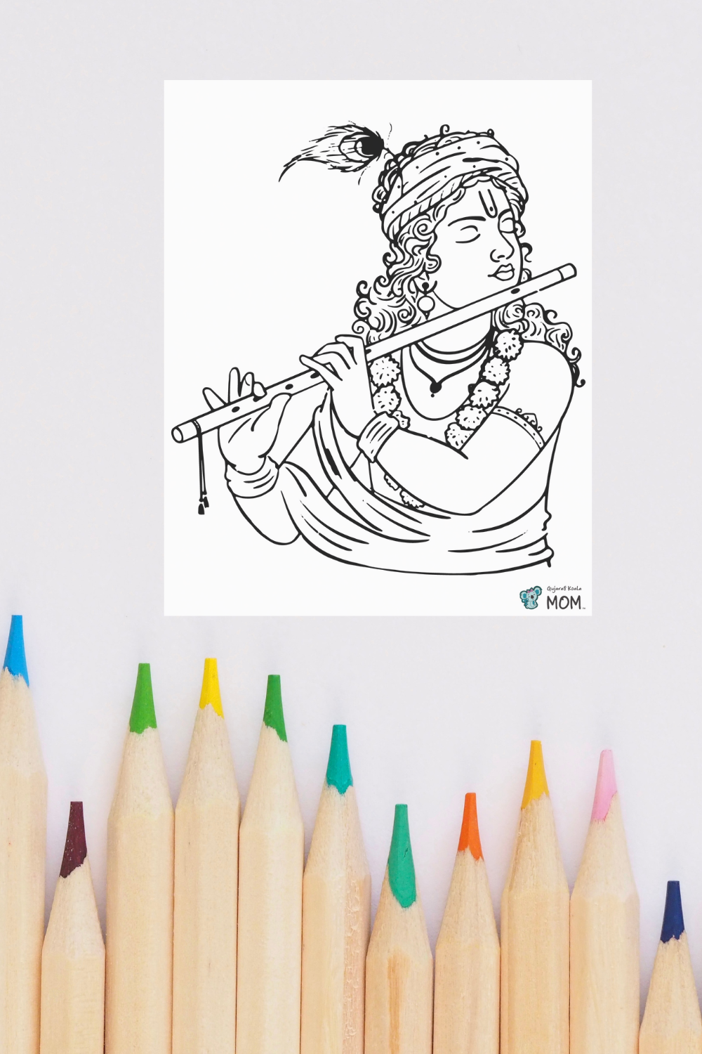 Printable Coloring Sheet - Krishna