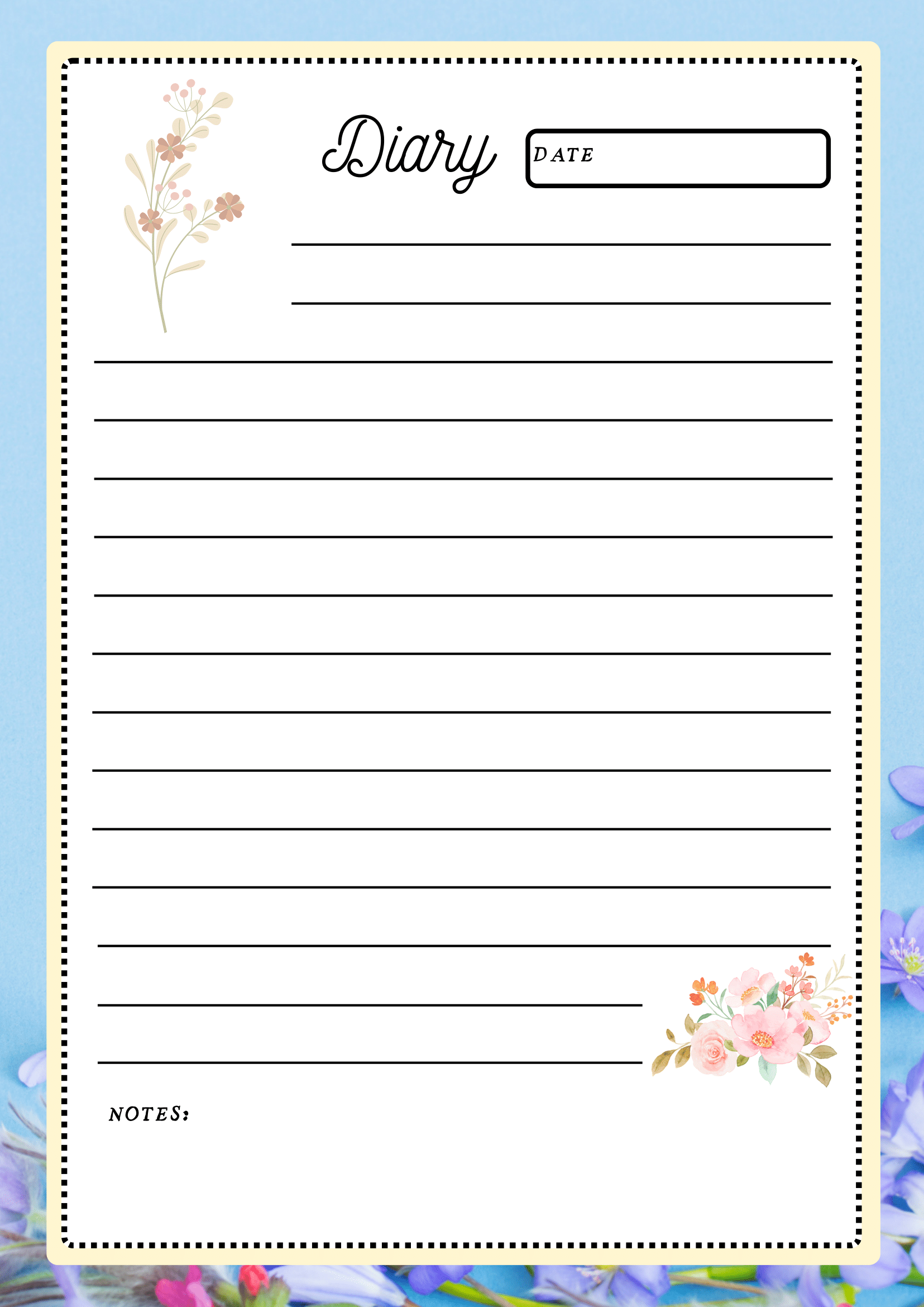 daily planner, Diary-Flowers