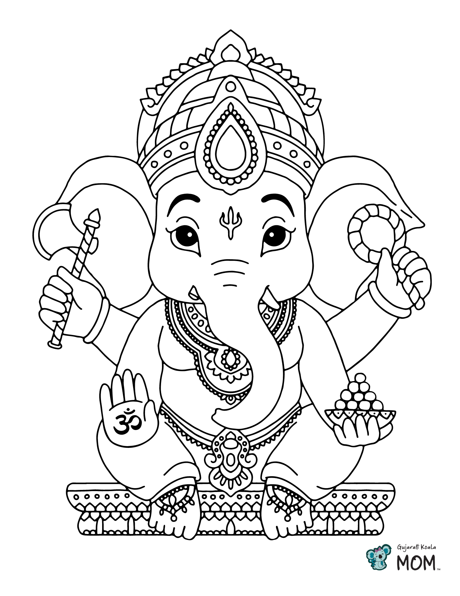 Printable Coloring Page - Chotu Ganesha