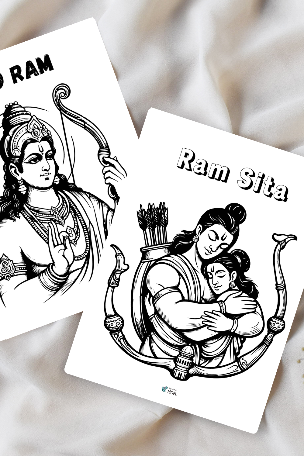 Lord Ram and Ram Sita digital coloring pages
