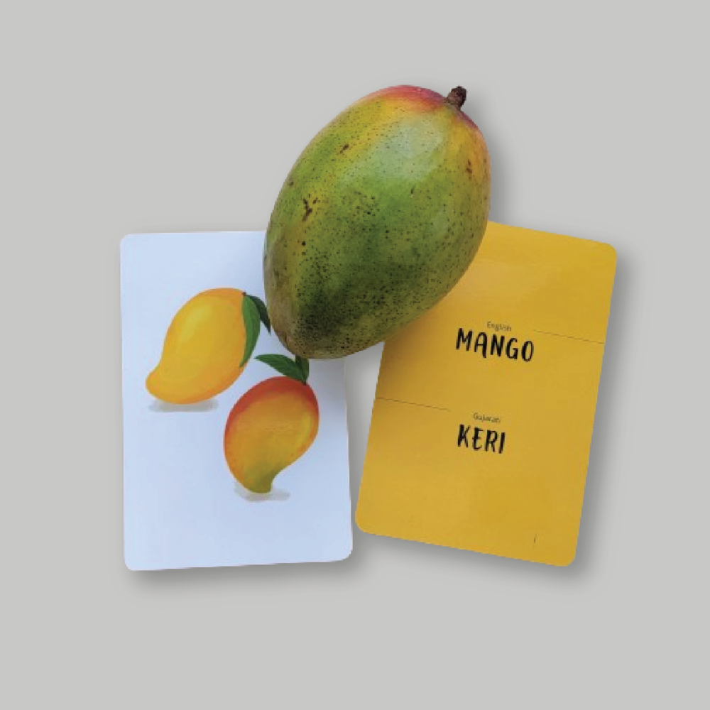 Gujarati-English Fruits and Nuts Flash Cards