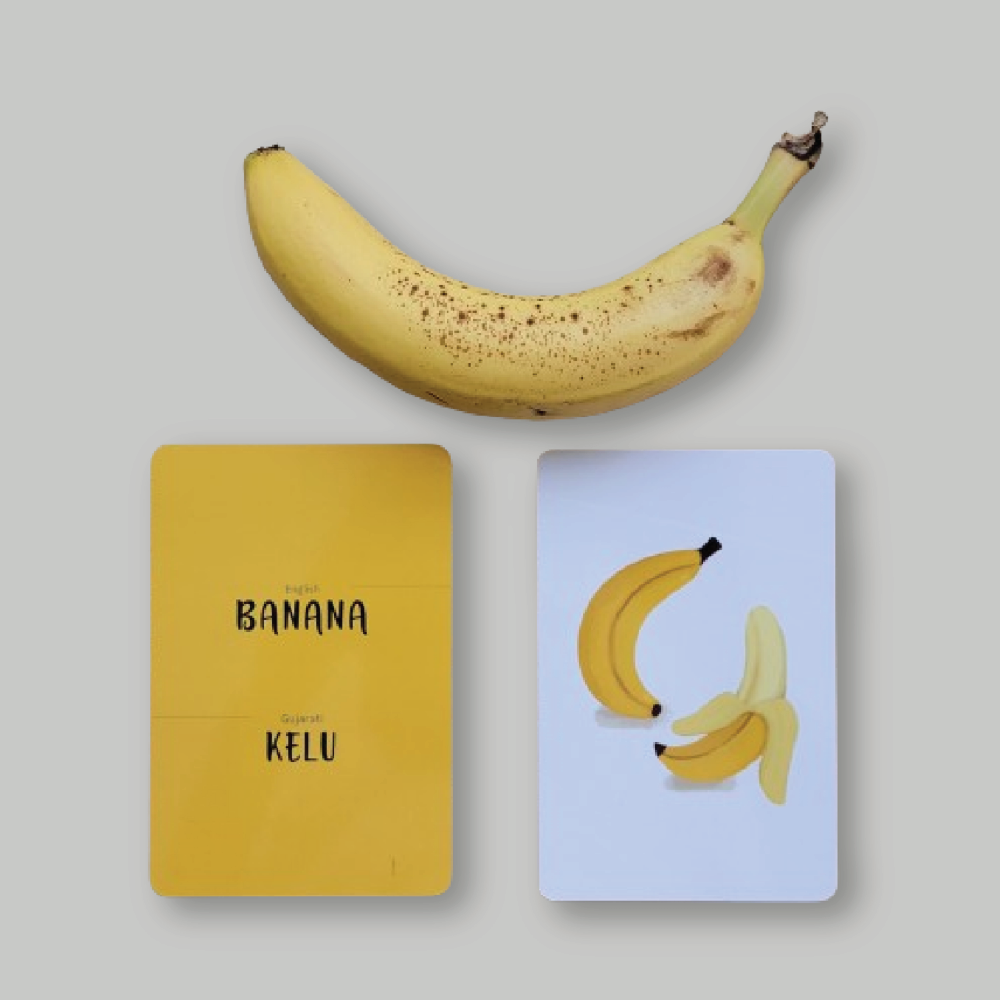 Gujarati-English Fruits and Nuts Flash Cards
