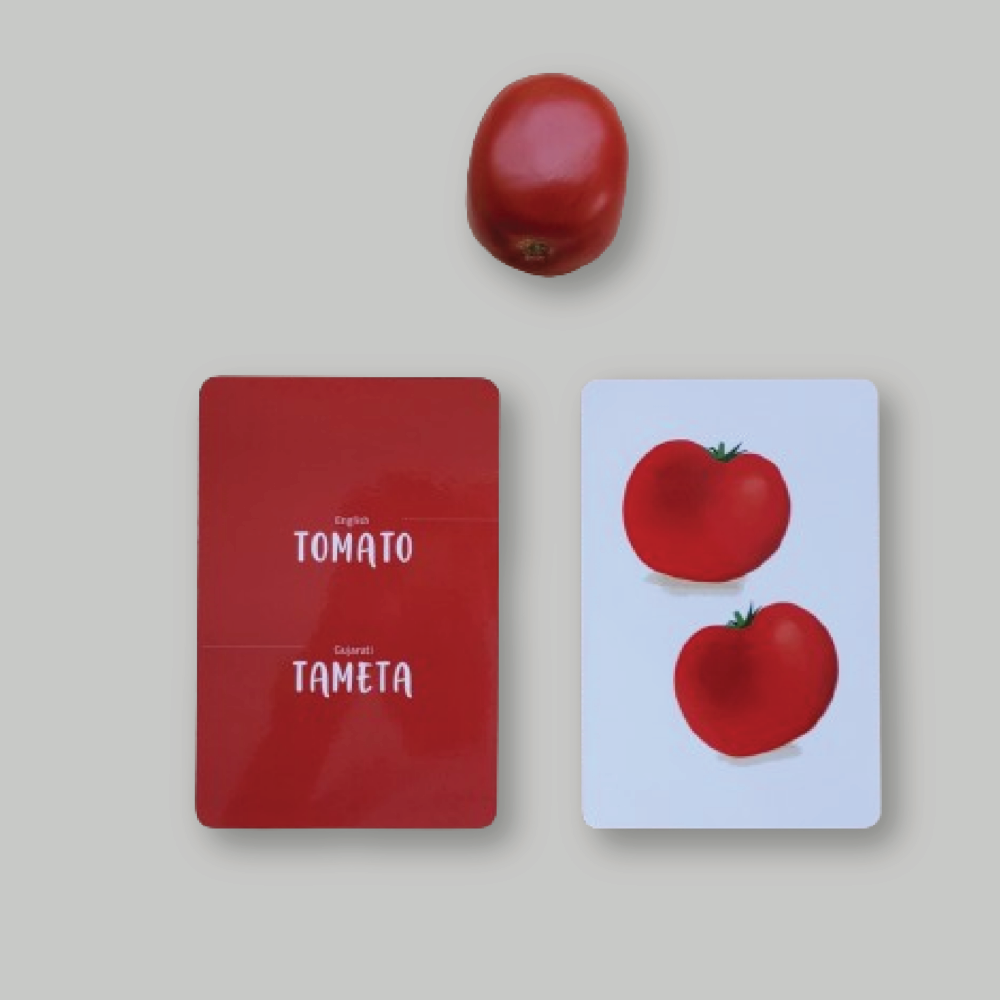 Gujarati-English Fruits and Nuts Flash Cards