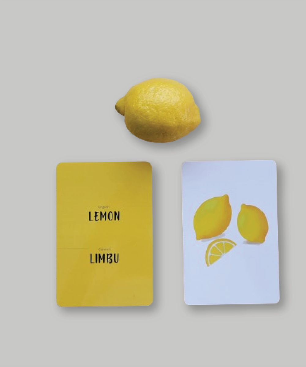 Gujarati-English Flash Cards Bundle : limbu, nimbu, lemon