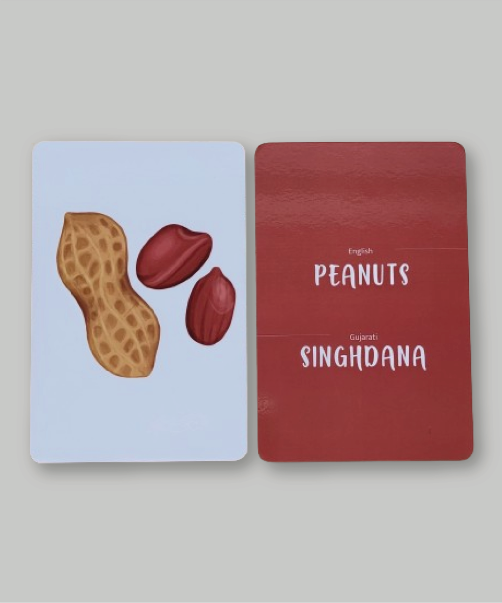 Gujarati-English Flash Cards Bundle : peanuts, singdanachana