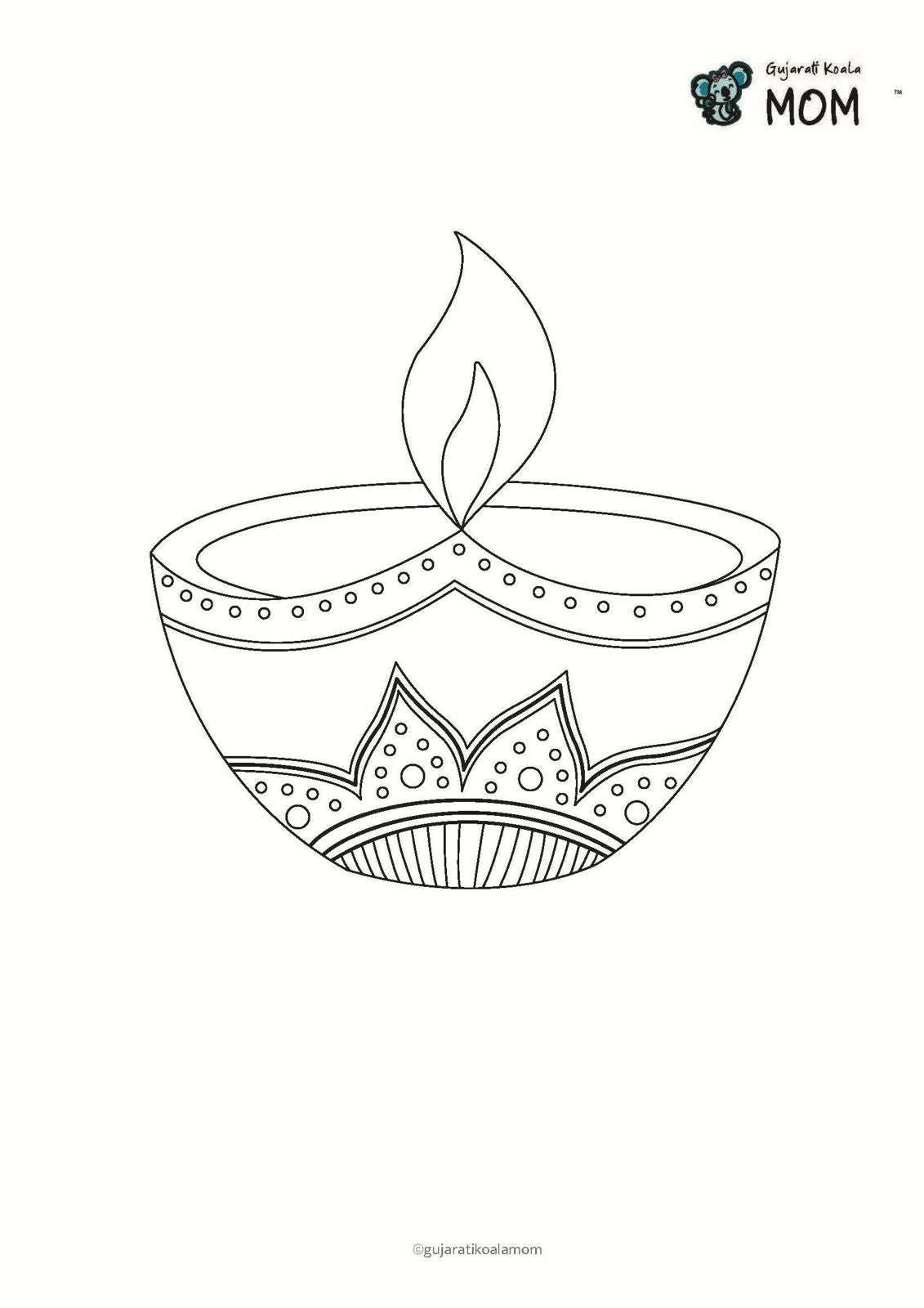 printable coloring sheet - diya