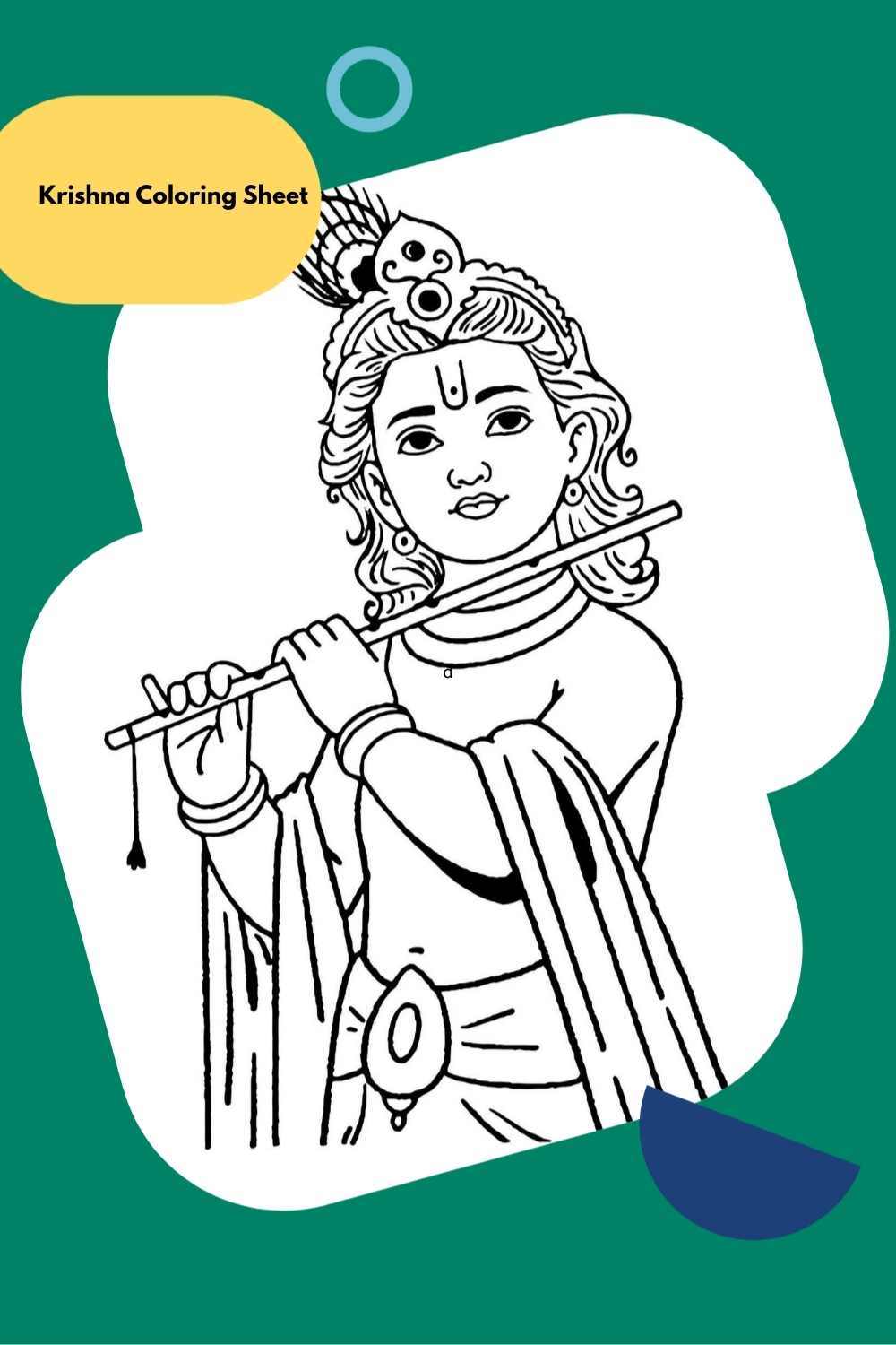 Lord Krishna Coloring Page – Digital Download