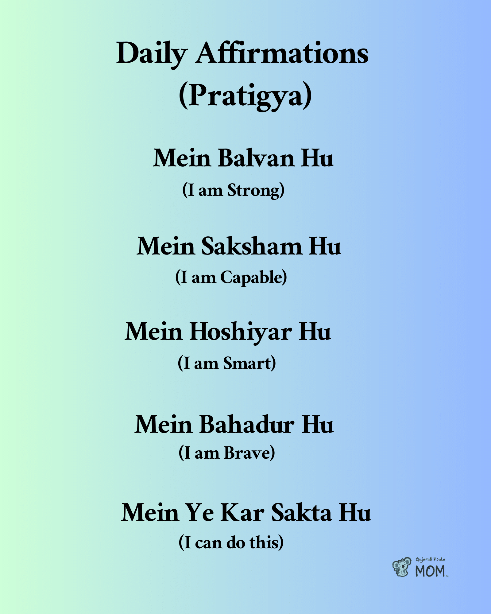 blue and green background affirmations